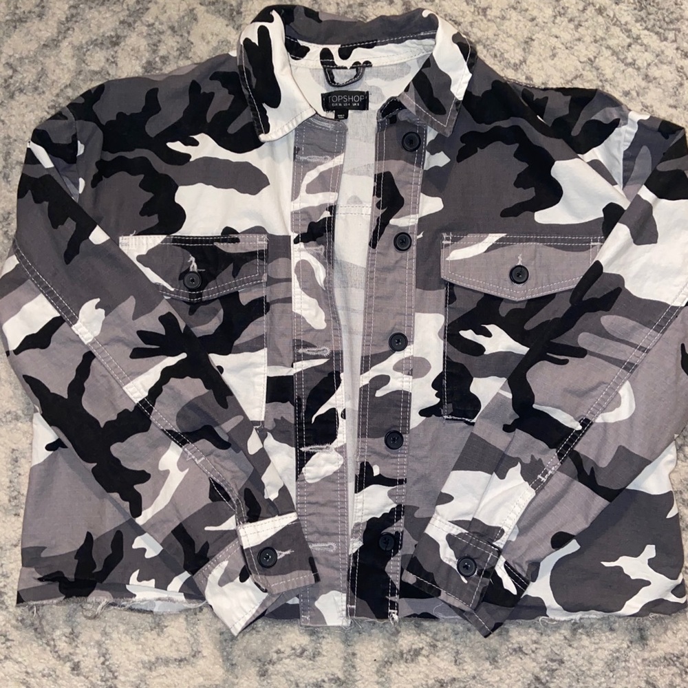 Topshop Oversized Camo Jacket